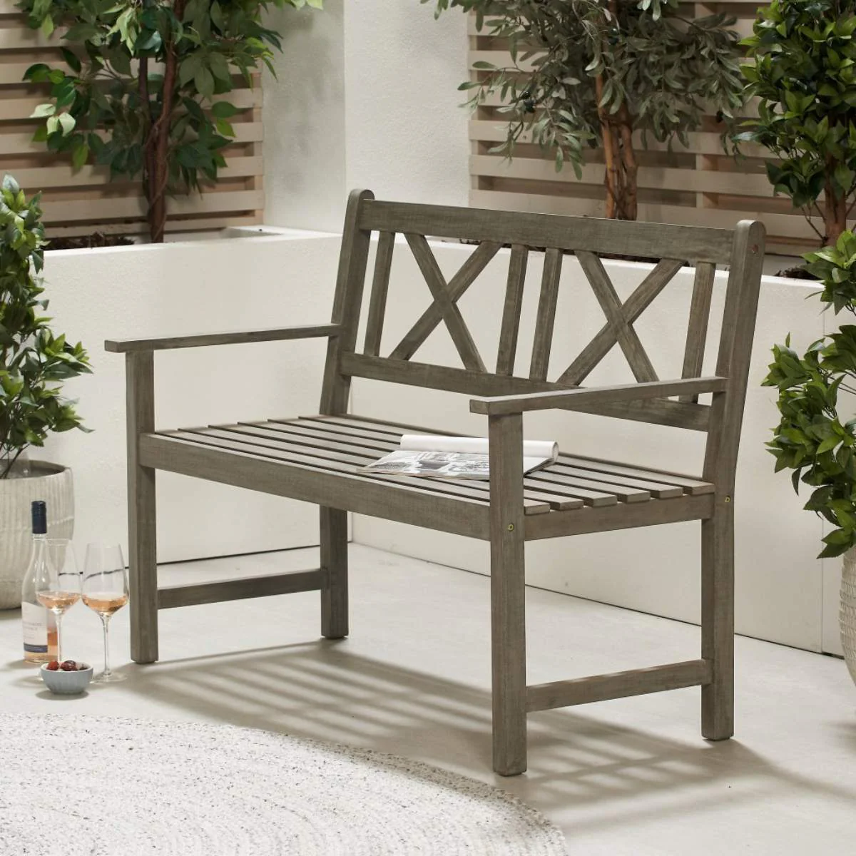 Pacific Lifestyle Cambridge Antique Grey Outdoor 2 Seater Bench - Image 15