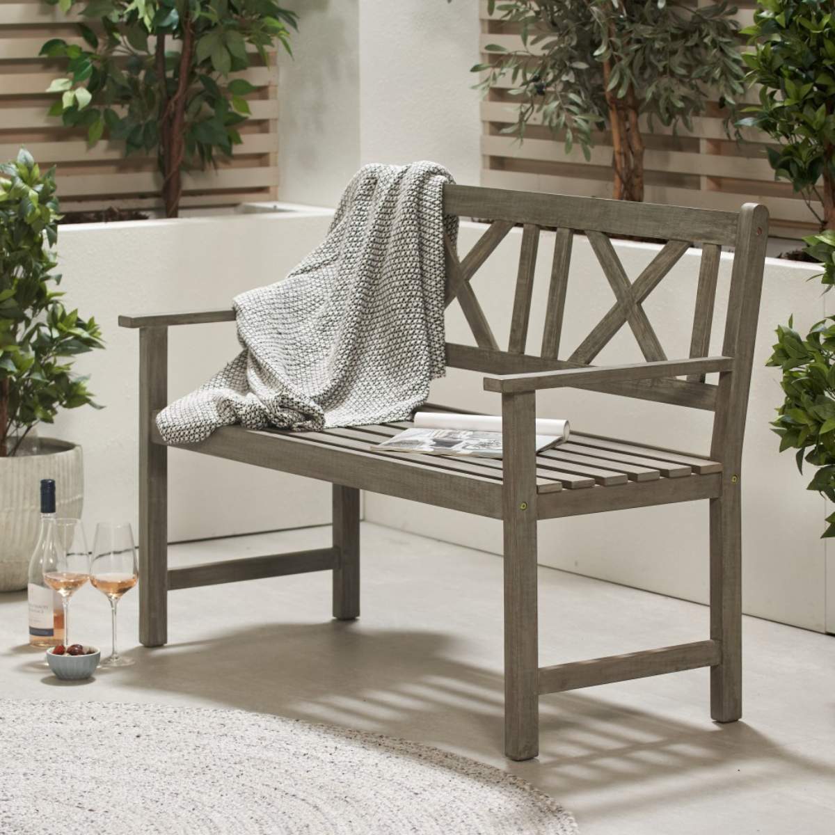 Pacific Lifestyle Cambridge Antique Grey Outdoor 2 Seater Bench - Image 16