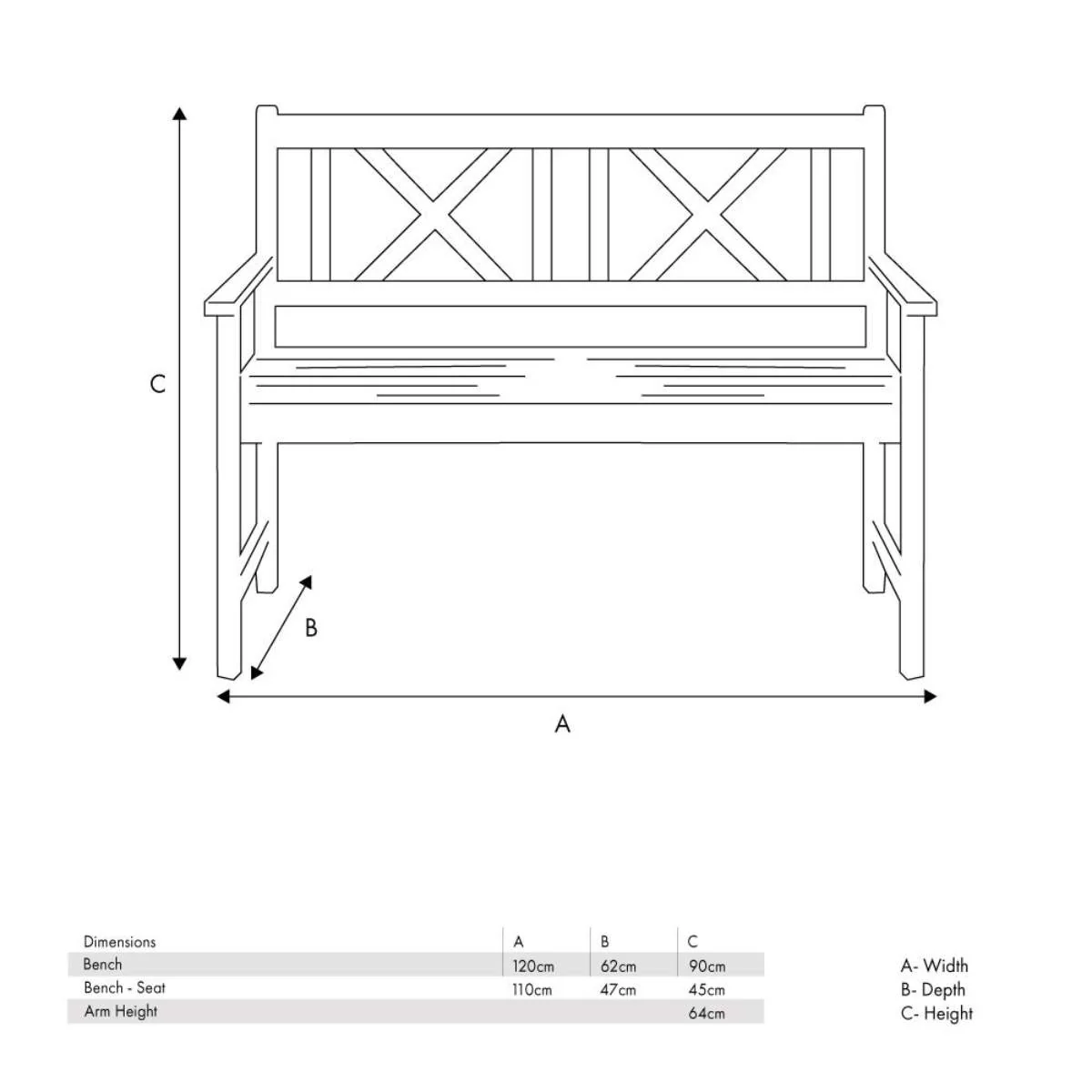 Pacific Lifestyle Cambridge Antique Grey Outdoor 2 Seater Bench - Image 19
