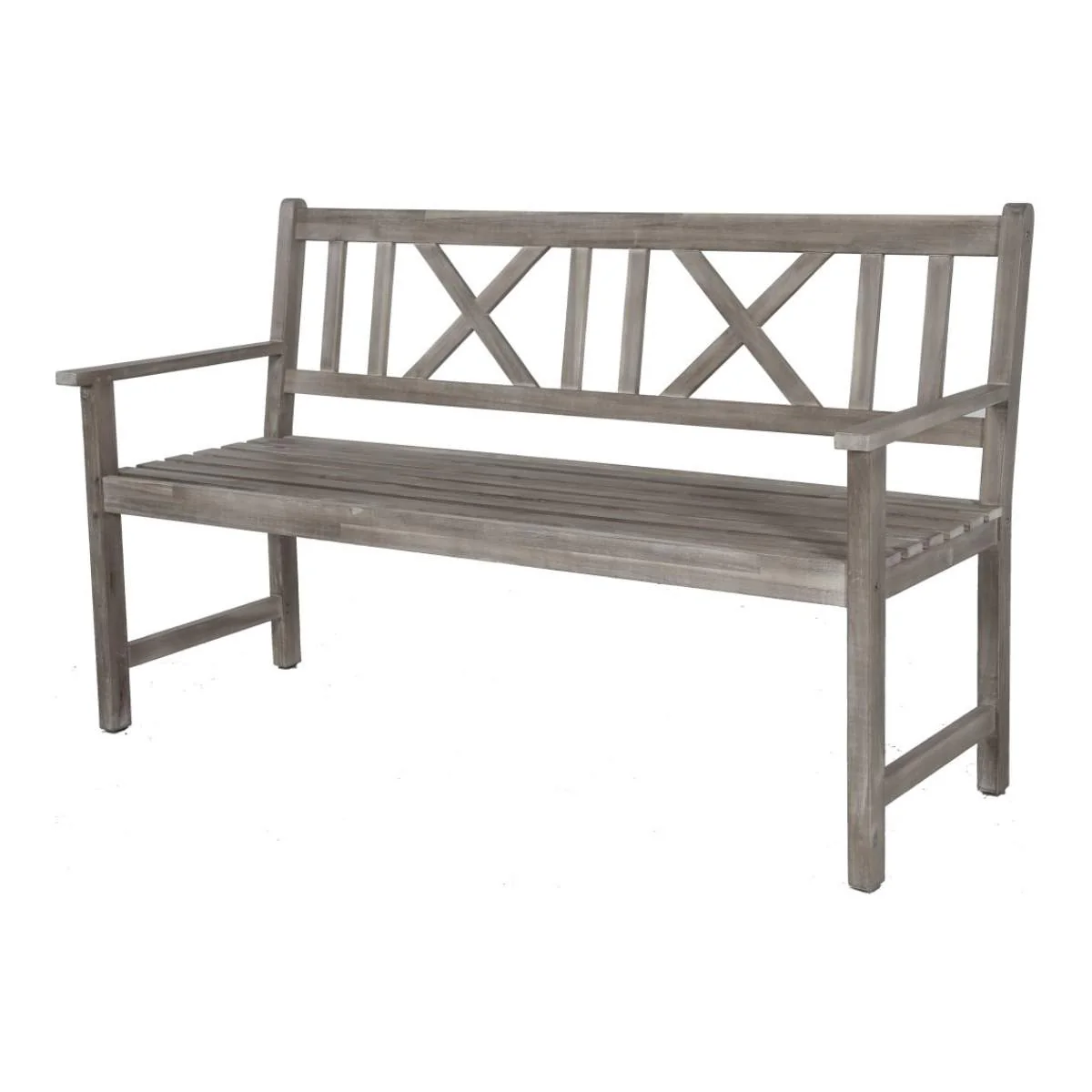 Pacific Lifestyle Cambridge Antique Grey Outdoor 3 Seater Acacia Wood Bench - Image 3