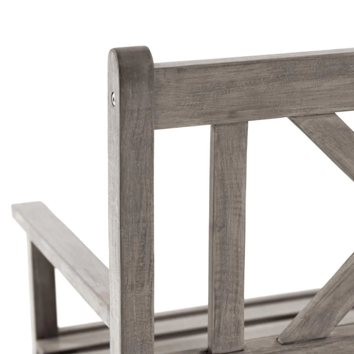 Pacific Lifestyle Cambridge Antique Grey Outdoor 3 Seater Acacia Wood Bench - Image 5