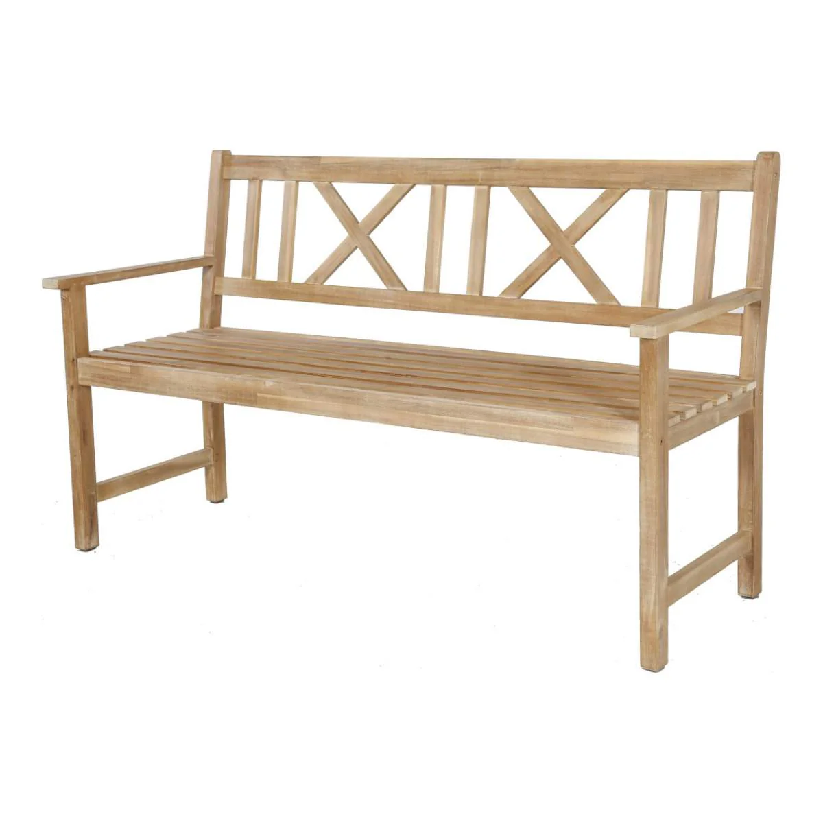 Pacific Lifestyle Cambridge Light Teak Outdoor 3 Seater Acacia Wood Bench - Image 2