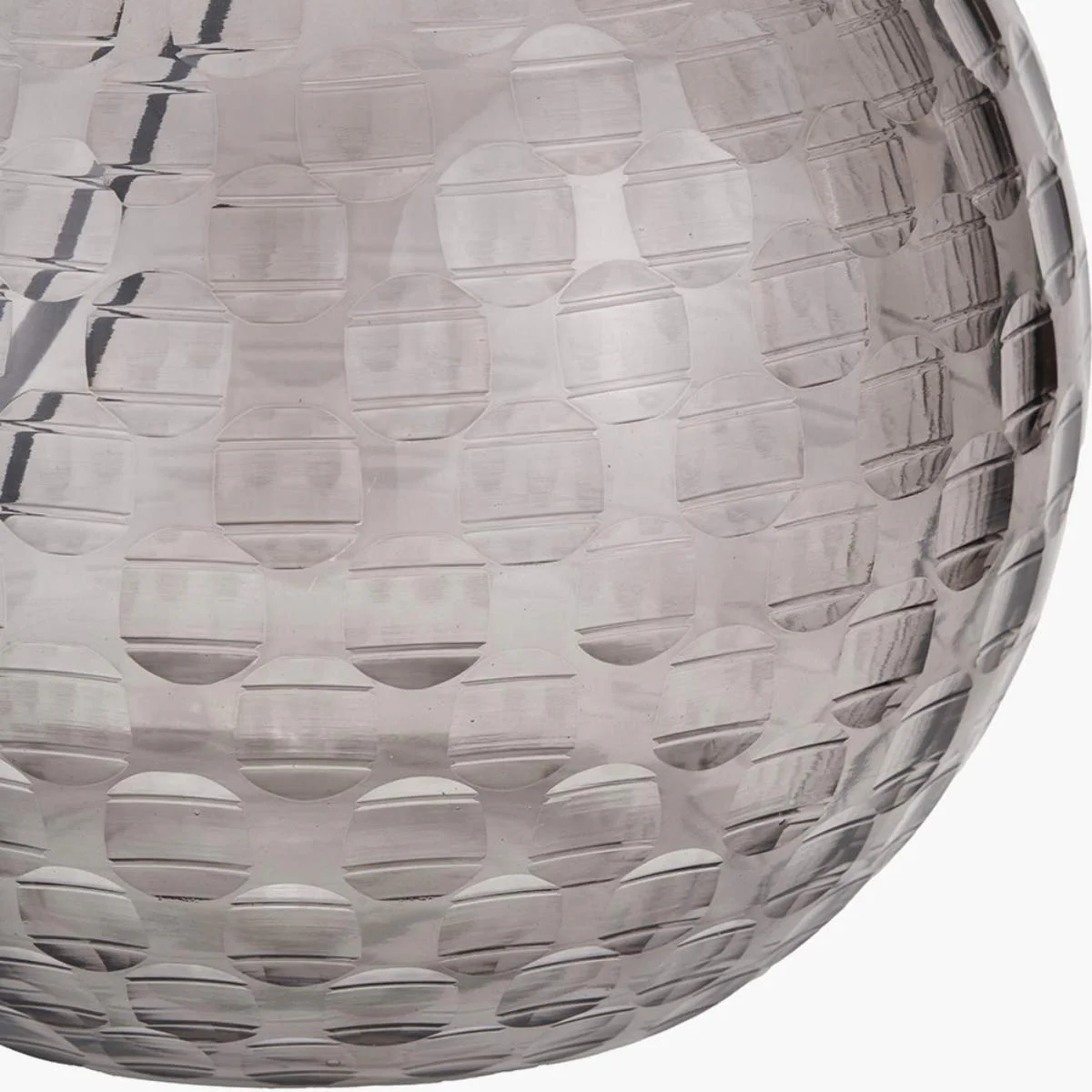 Pacific Lifestyle Camille Smoke Grey Circle Design Handcut Glass Table Lamp Base - Image 5