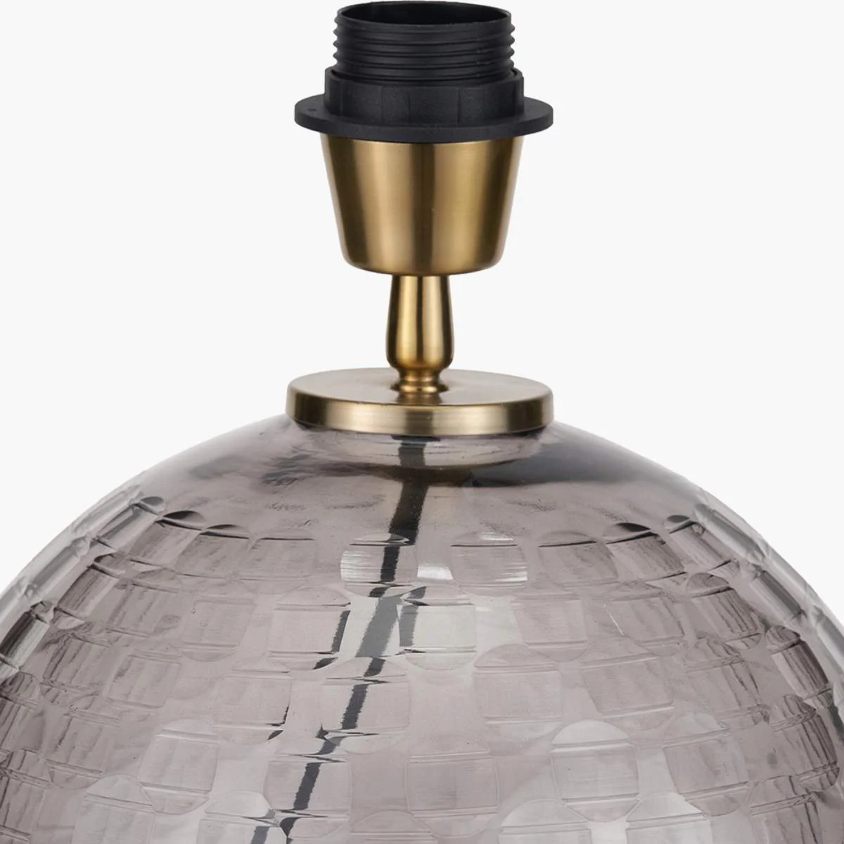 Pacific Lifestyle Camille Smoke Grey Circle Design Handcut Glass Table Lamp Base - Image 6