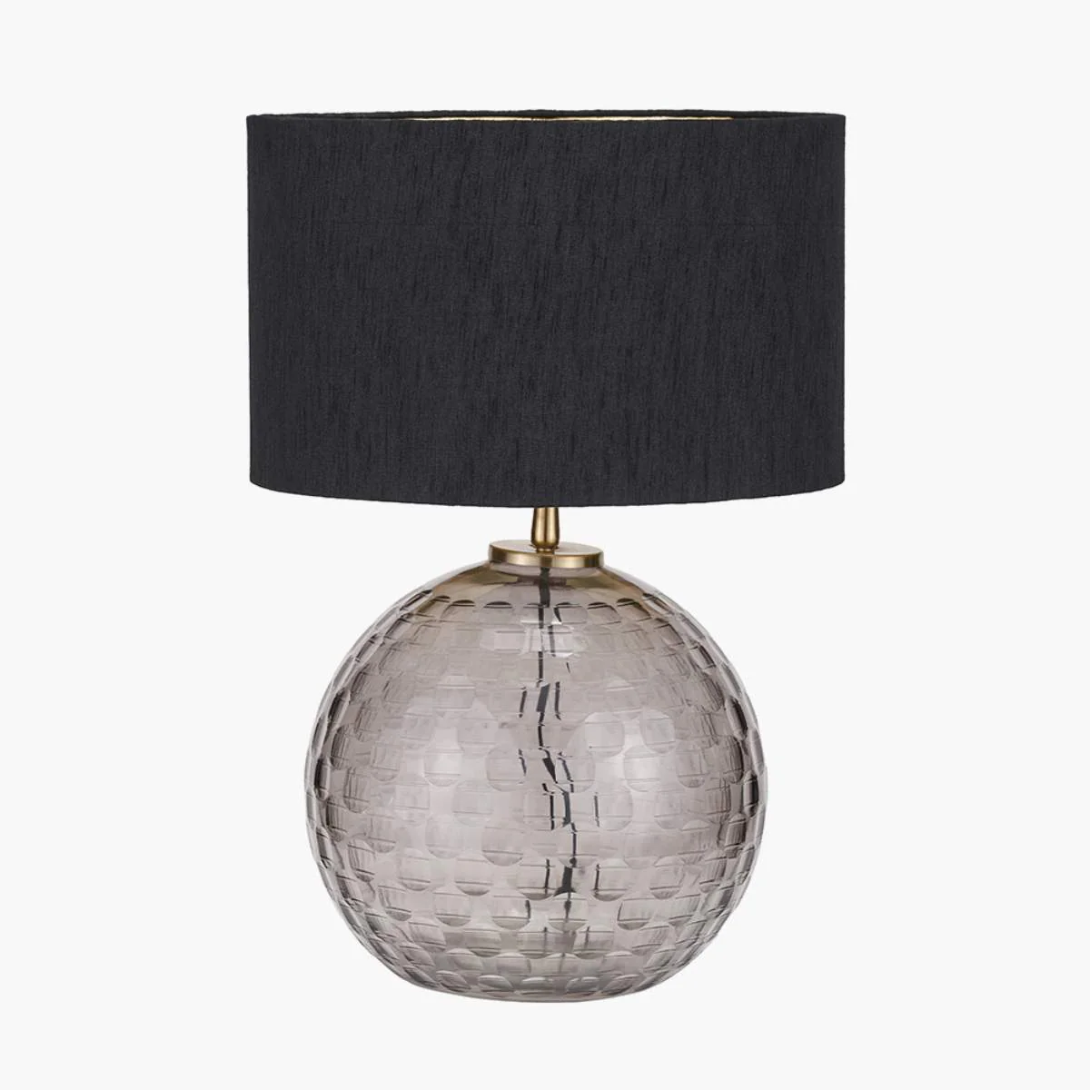Pacific Lifestyle Camille Smoke Grey Circle Design Handcut Glass Table Lamp Base - Image 9