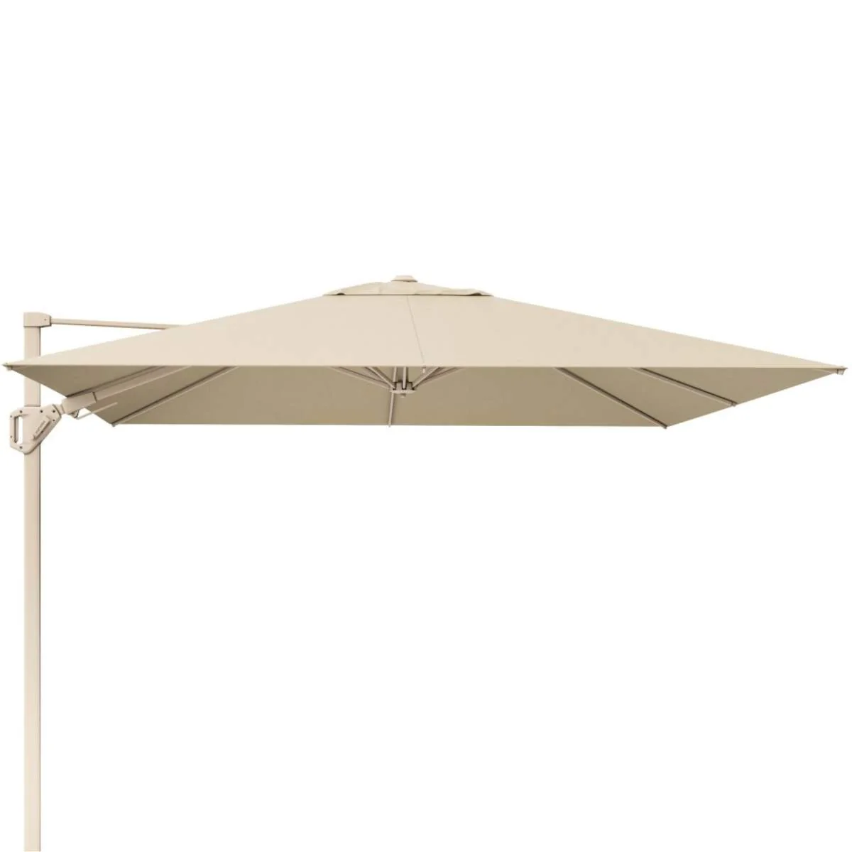 Pacific Lifestyle Challenger T2 3m Square Sandstone / Champagne Free Arm Parasol