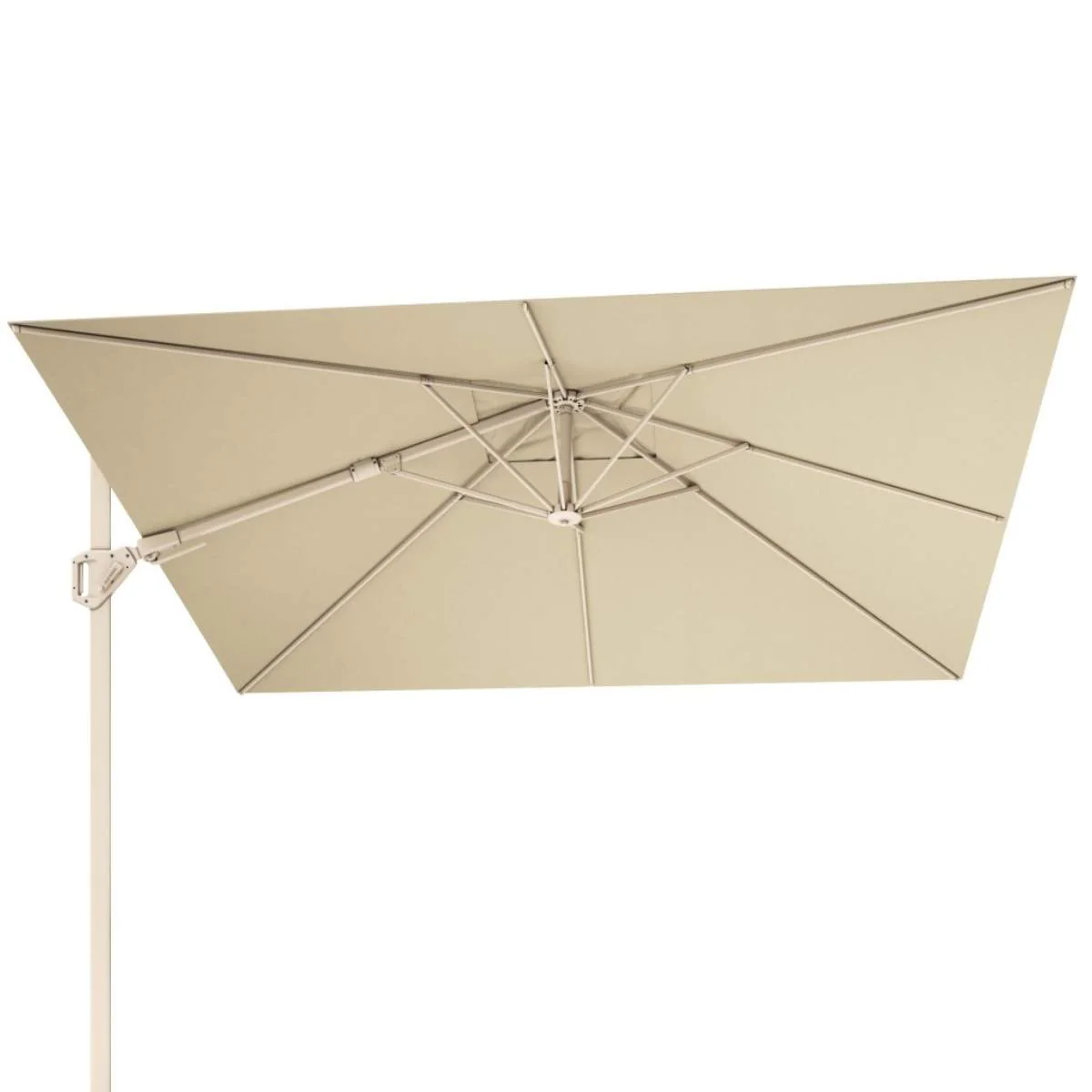 Pacific Lifestyle Challenger T2 3m Square Sandstone / Champagne Free Arm Parasol - Image 3