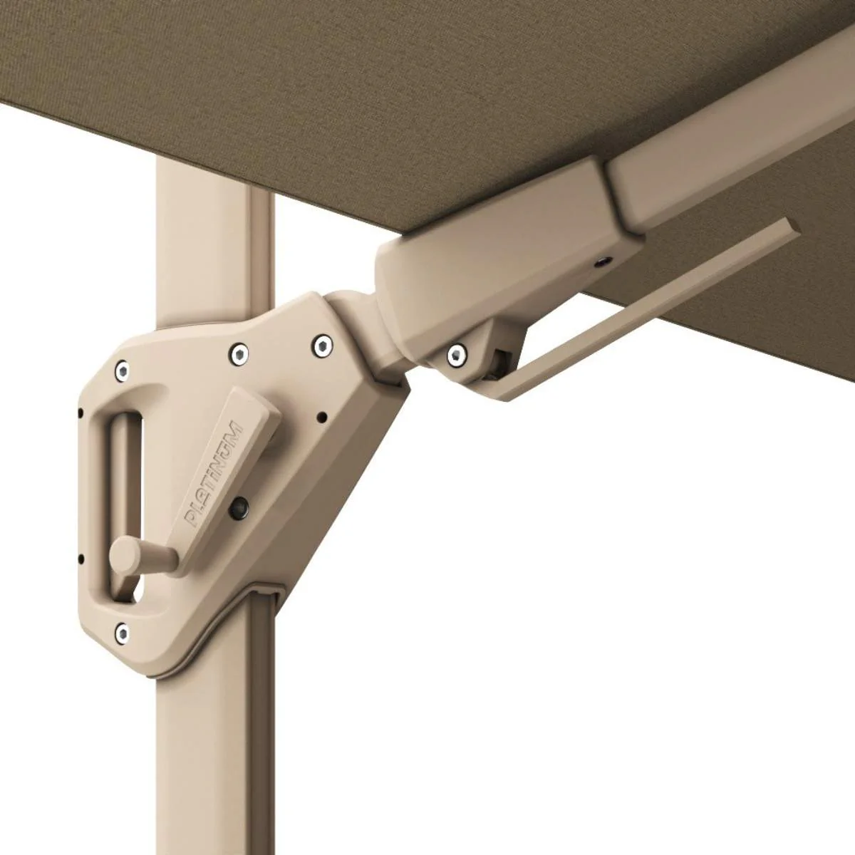 Pacific Lifestyle Challenger T2 3m Square Sandstone / Champagne Free Arm Parasol - Image 4