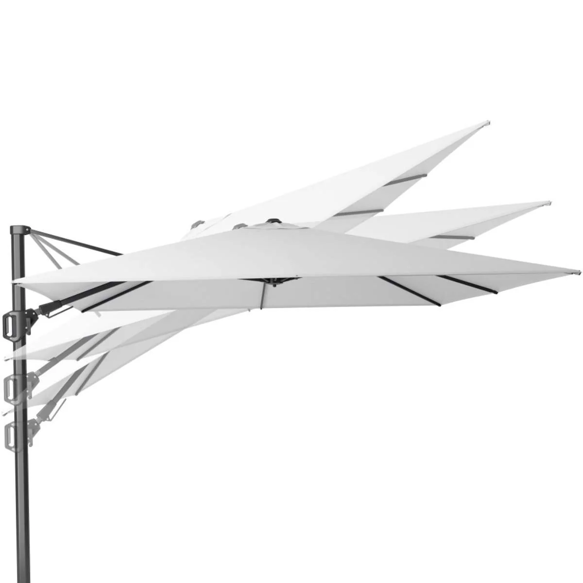 Pacific Lifestyle Challenger T2 3m Square Sandstone / Champagne Free Arm Parasol - Image 7