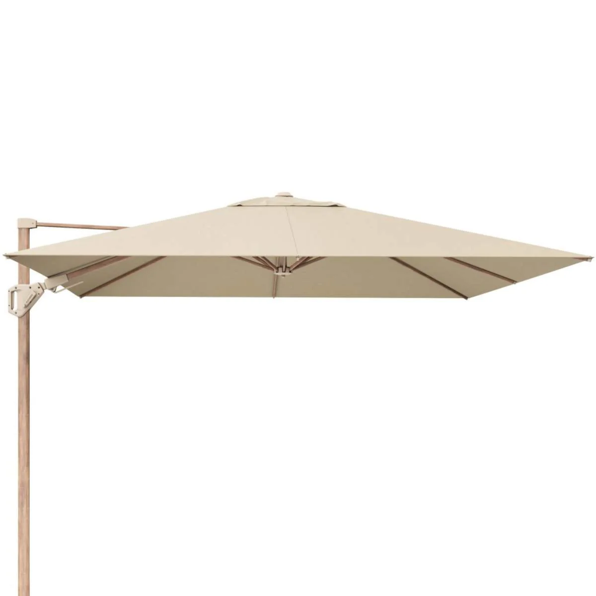 Pacific Lifestyle Challenger Teak T2 3m Square Premium Champagne Free Arm Parasol