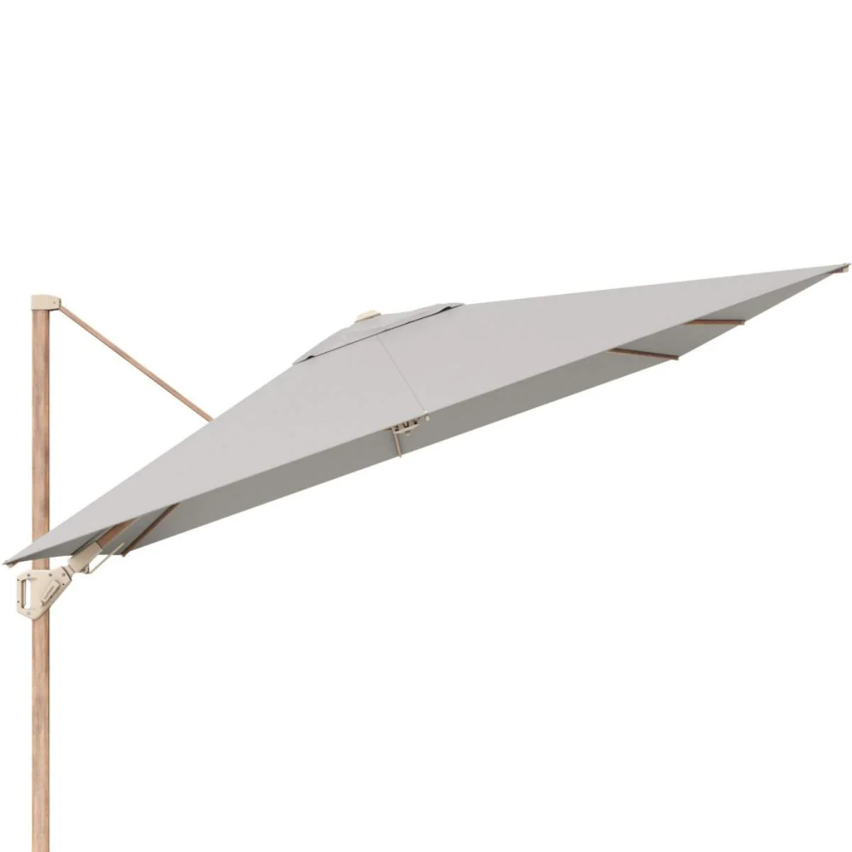Pacific Lifestyle Challenger Teak T2 3m Square Premium Manhattan Grey Free Arm Parasol - Image 2