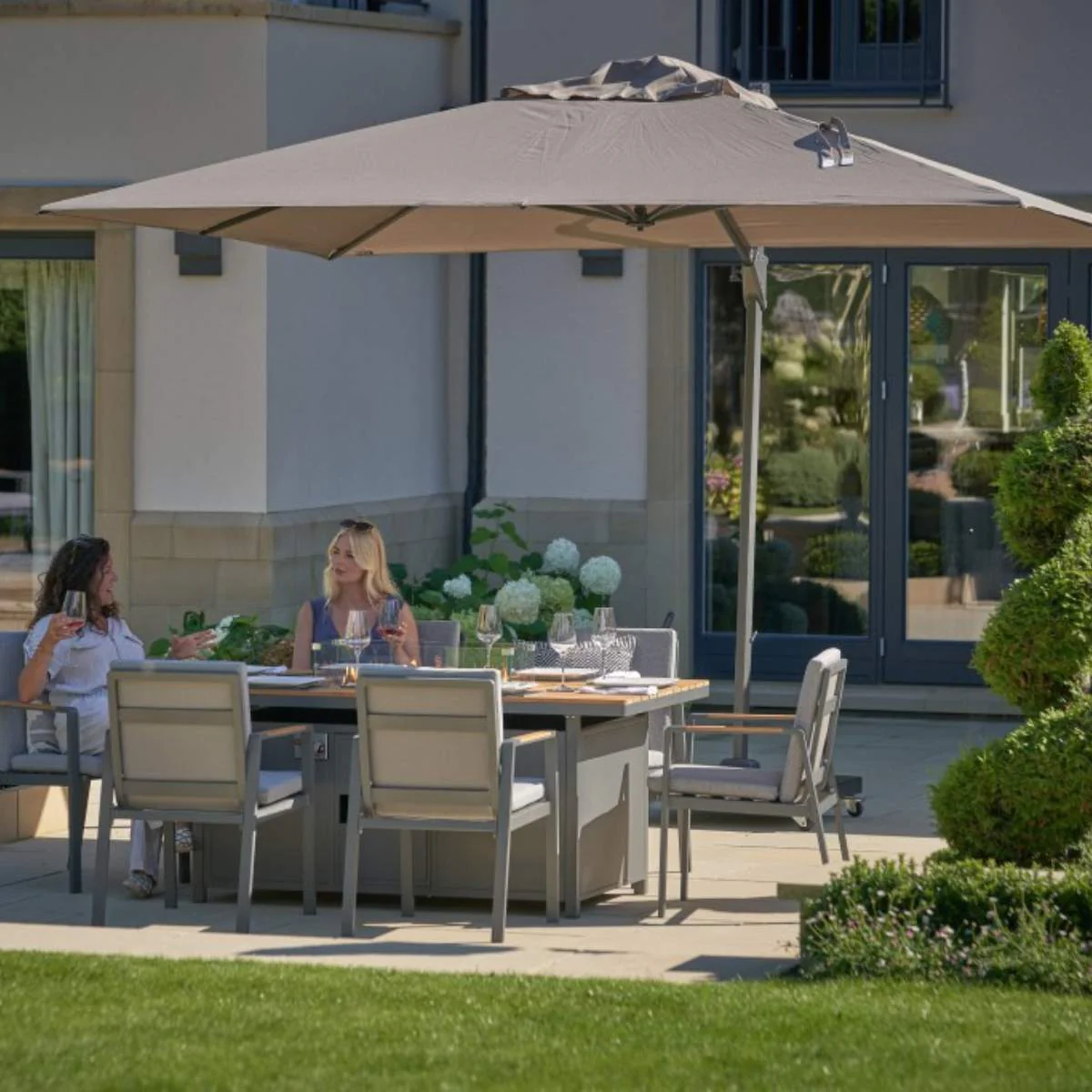 Pacific Lifestyle Challenger Telescopic T1 3.5m Square Havana Taupe Parasol - Image 8