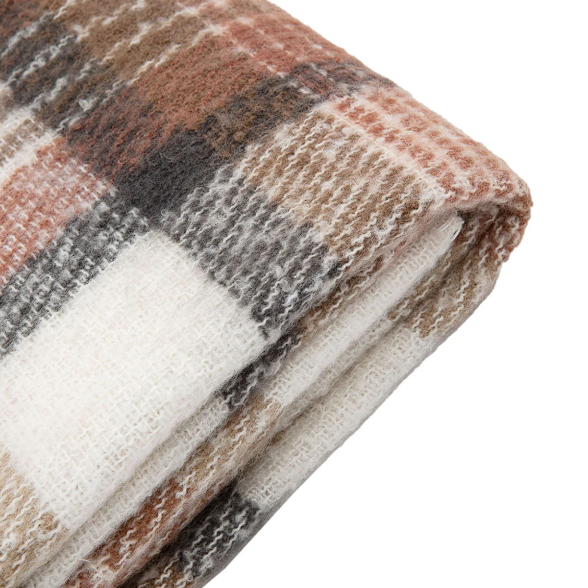 Gallery Direct Check Faux Mohair Throw - Image 2