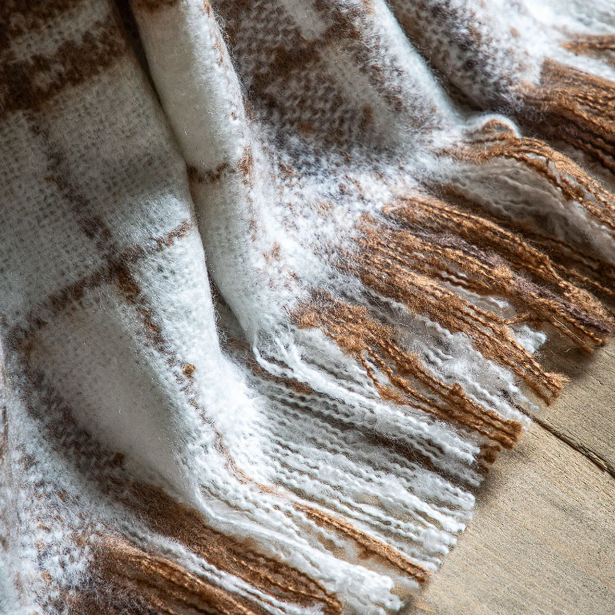 Gallery Direct Check Faux Mohair Throw - Image 13