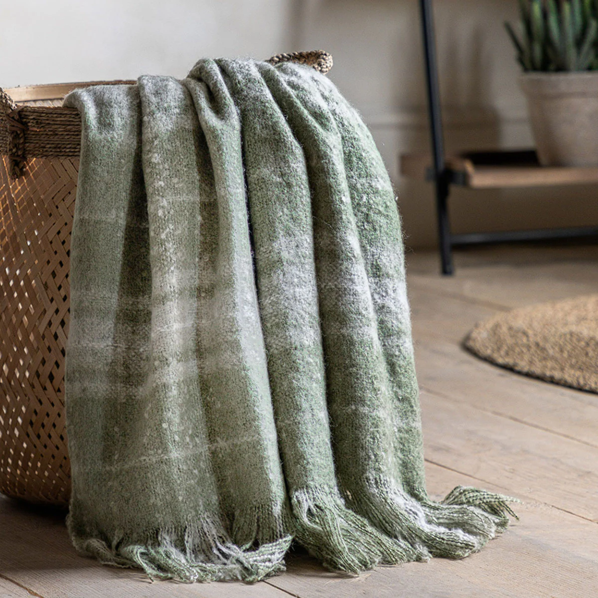 Gallery Direct Check Faux Mohair Throw - Image 9