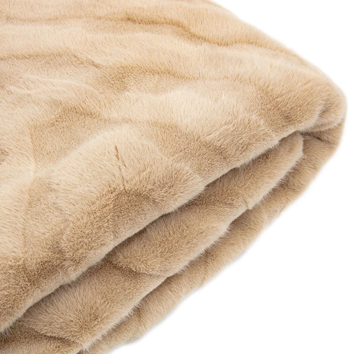 Gallery Direct Chevron Rabbit Faux Fur Throw Mink - Image 2