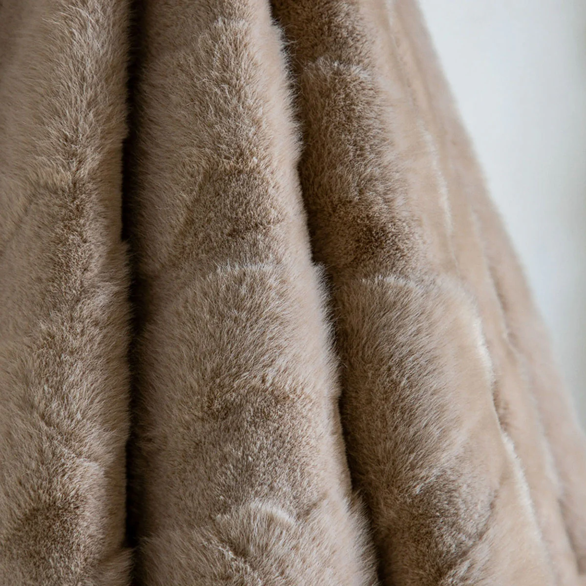 Gallery Direct Chevron Rabbit Faux Fur Throw Mink - Image 4