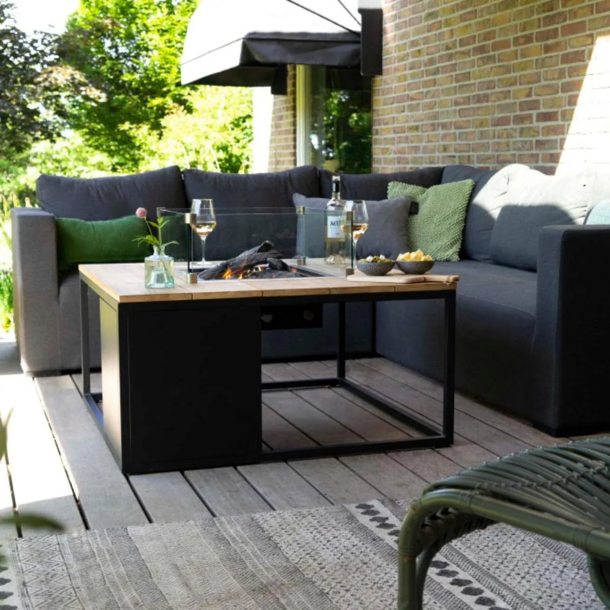 Pacific Lifestyle Cosiloft 100 Black and Teak Fire Pit Table - Image 12