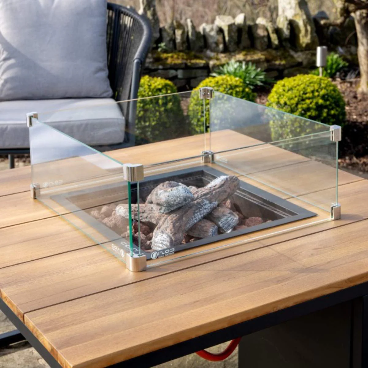 Pacific Lifestyle Cosiloft 100 Black and Teak Fire Pit Table - Image 17