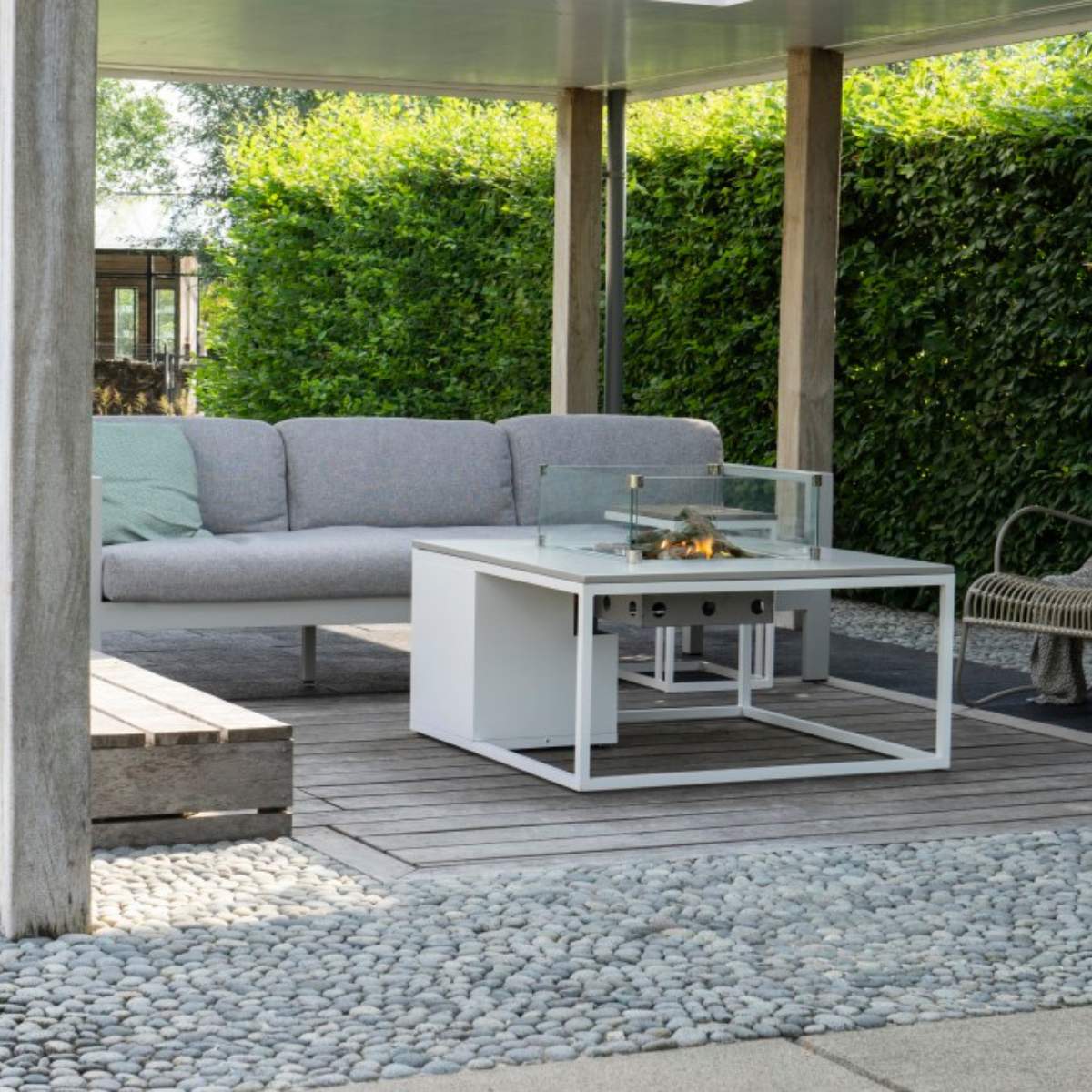 Pacific Lifestyle Cosiloft 100 White and Grey Fire Pit Table - Image 5