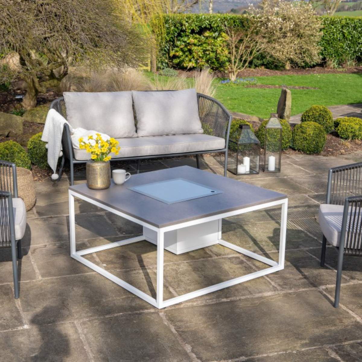Pacific Lifestyle Cosiloft 100 White and Grey Fire Pit Table - Image 7