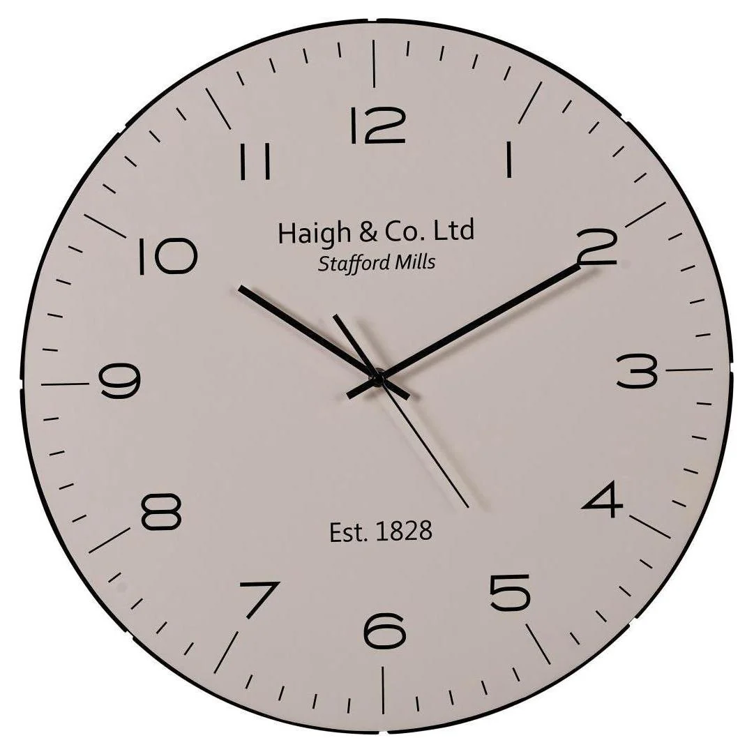 Pacific Lifestyle Cream and Black Dome Glass Wall Clock
