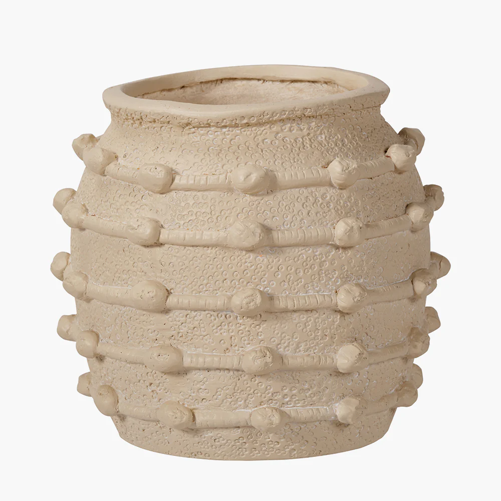 Pacific Lifestyle Cream Bobble Fibrestone Decorative Planter - Image 2