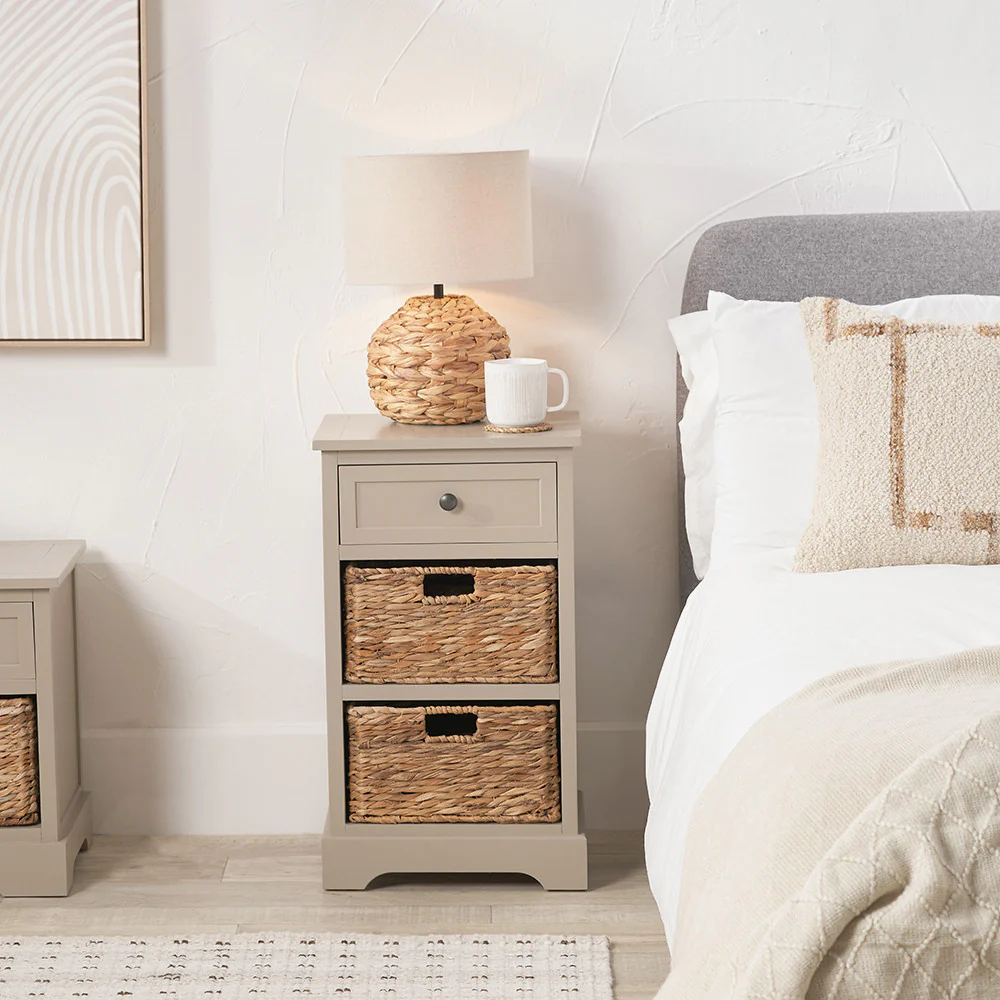 Pacific Lifestyle Devonshire Putty Pine Wood 1 Drawer 2 Basket Unit - Image 10