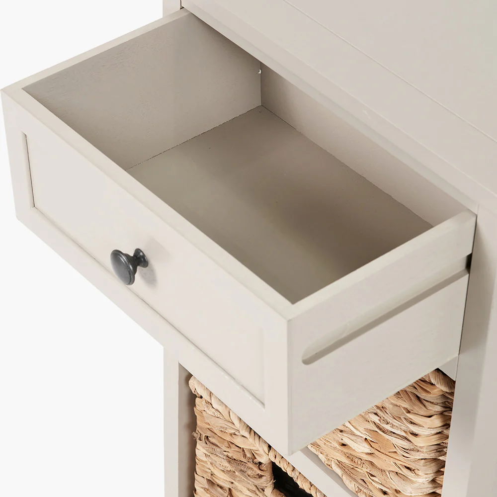 Pacific Lifestyle Devonshire Putty Pine Wood 1 Drawer 2 Basket Unit - Image 9