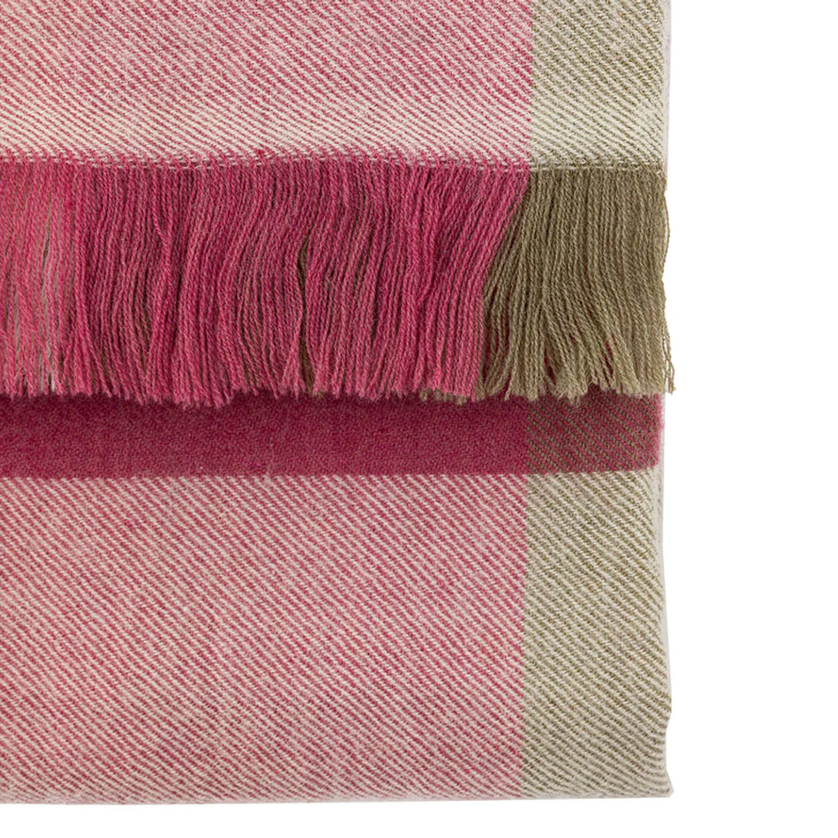 Gallery Direct Dursley Check Throw Cranberry and Olive - Image 2