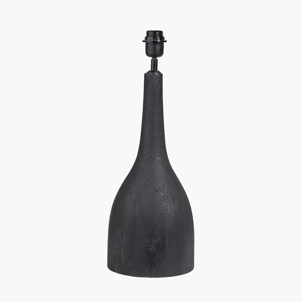 Pacific Lifestyle Ebba Black Mango Wood Curved Table Lamp Base - Image 2