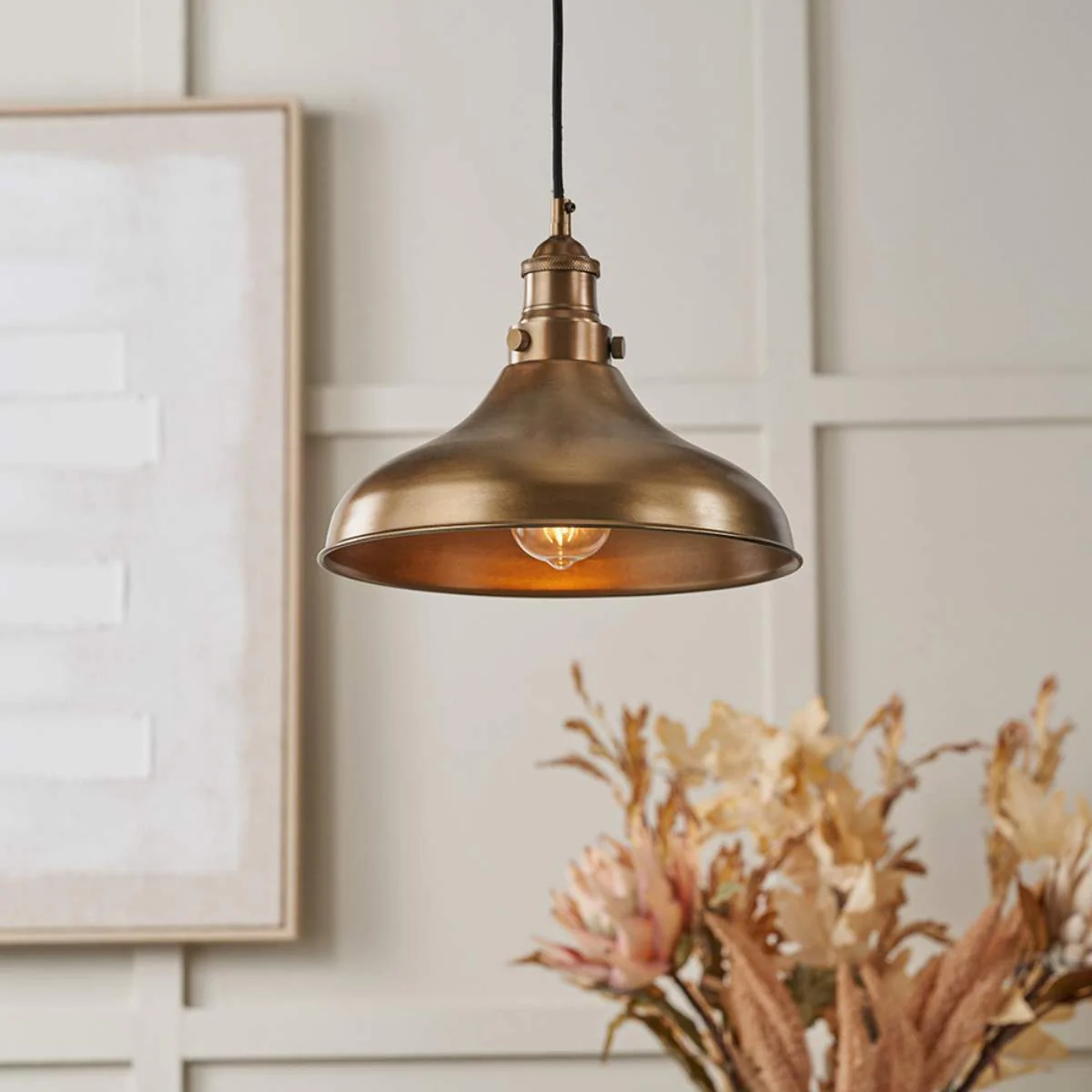Pacific Lifestyle Ellis Antique Brass Café Metal Pendant - Image 7