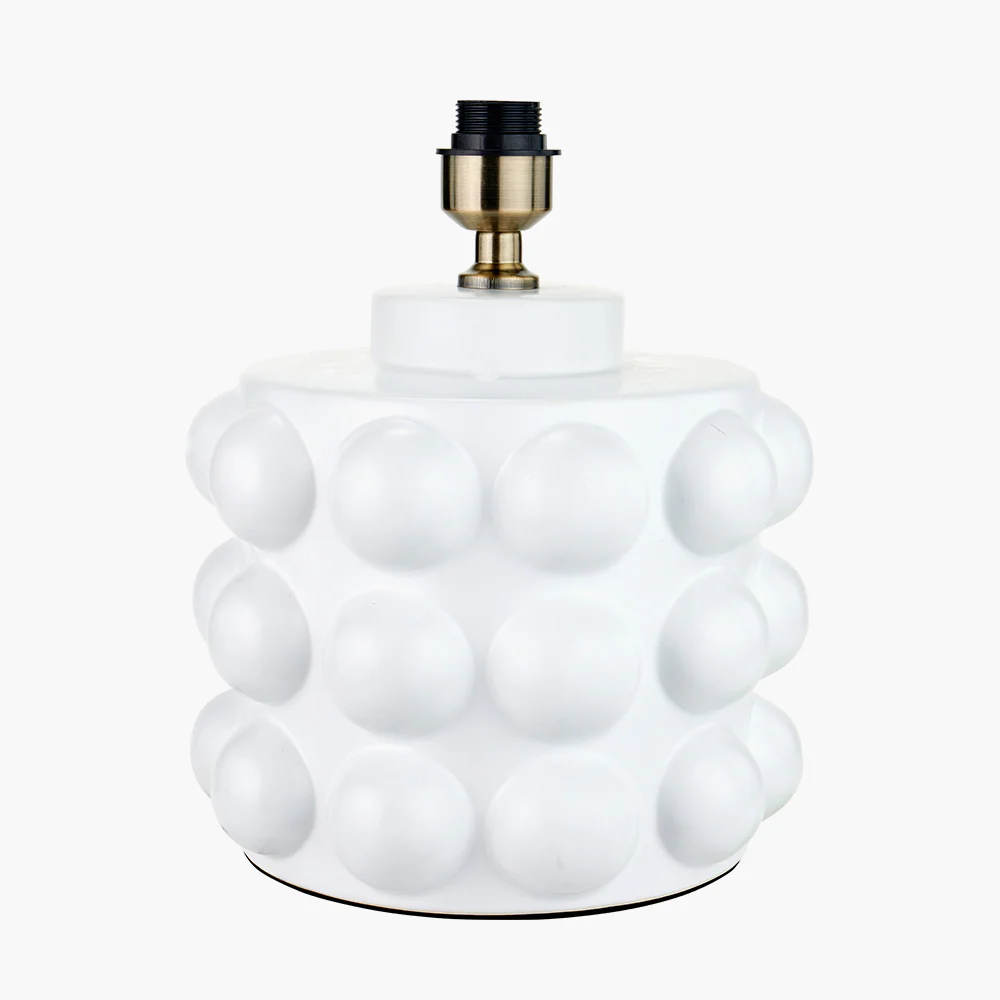 Pacific Lifestyle Elva White Bobbled Ceramic Large Table Lamp Base - Image 2