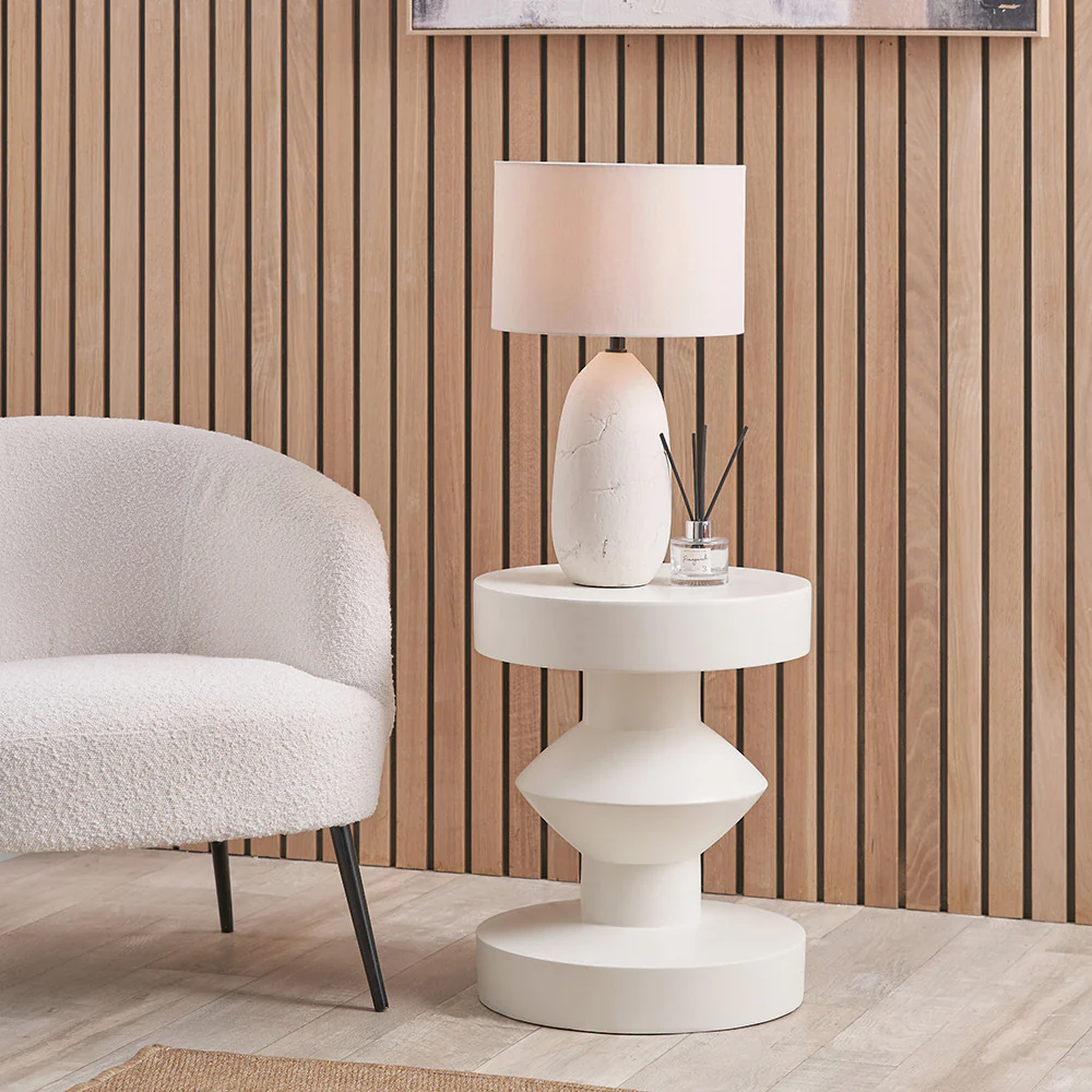 Pacific Lifestyle Eskil White Fibrestone Side Table - Image 4