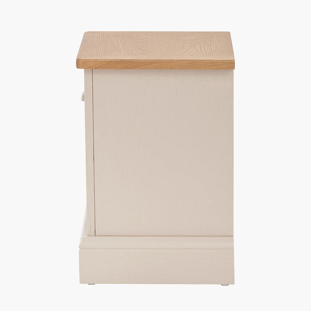 Pacific Lifestyle Fairford Parchment White Pine and Oak Wood 1 Drawer Unit - Image 4