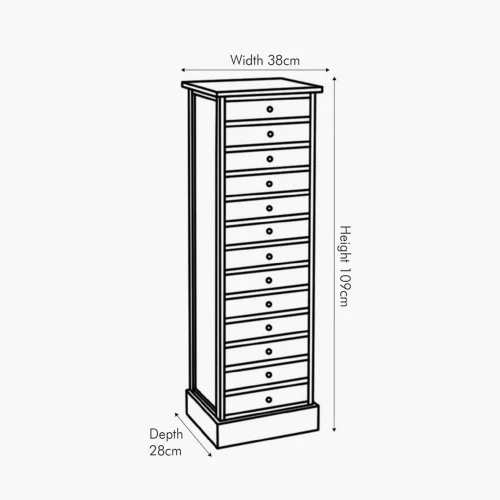 Pacific Lifestyle Falk Sage Multicoloured Pine Wood 13 Drawer Unit - Image 5