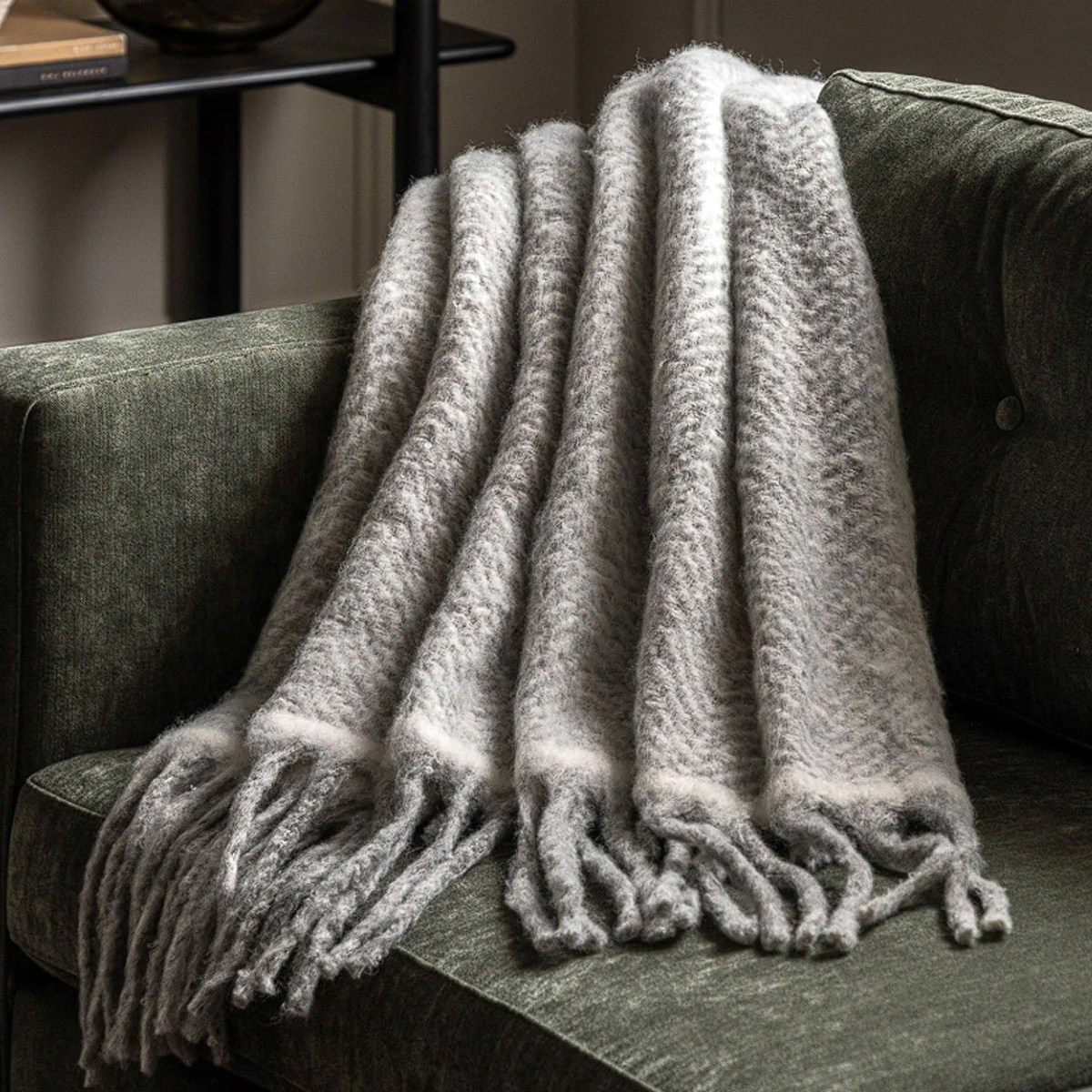 Gallery Direct Faux Mohair Fringe Throw - Image 10