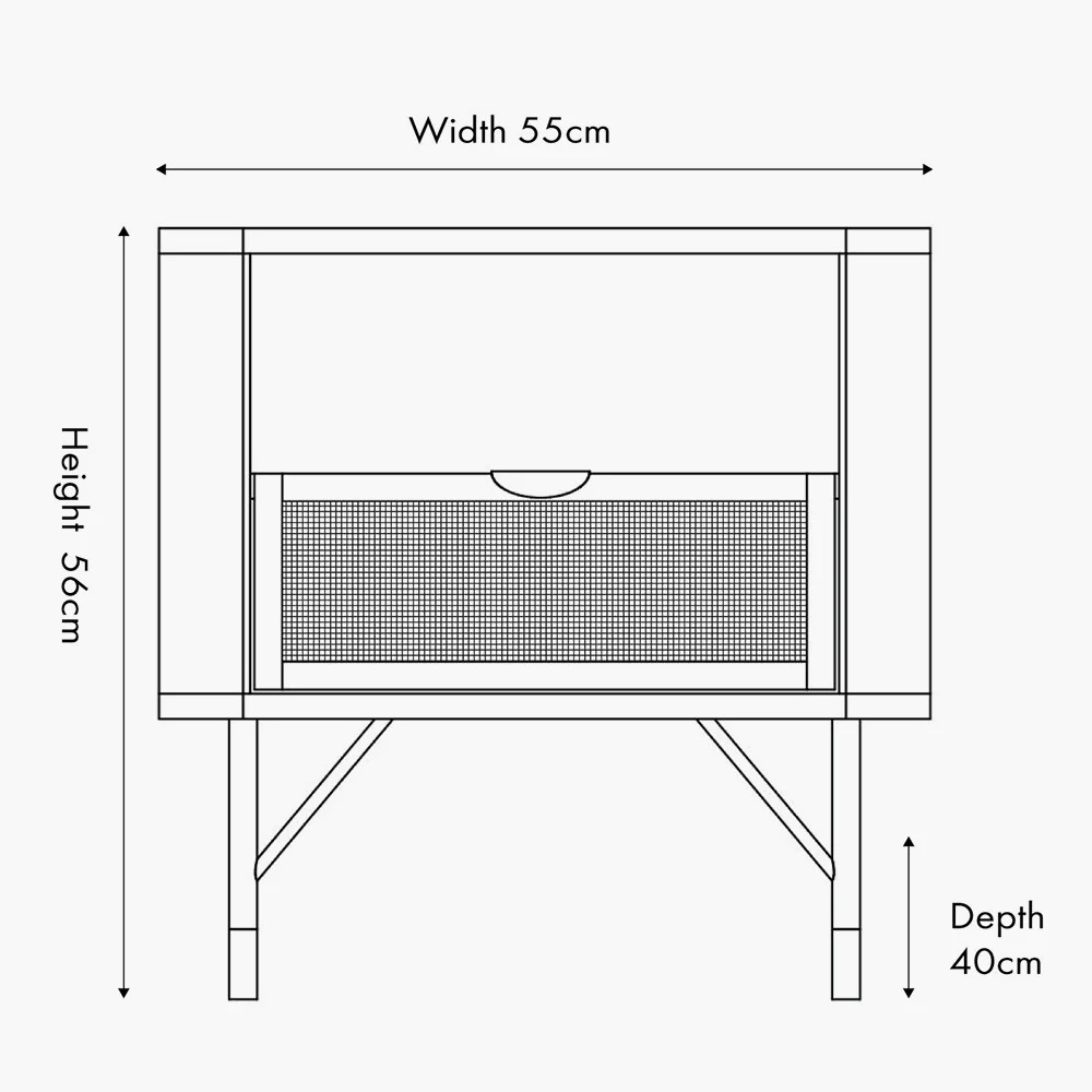 Pacific Lifestyle Fiji Black Acacia Wood and Natural Rattan 1 Drawer 1 Shelf Unit - Image 9