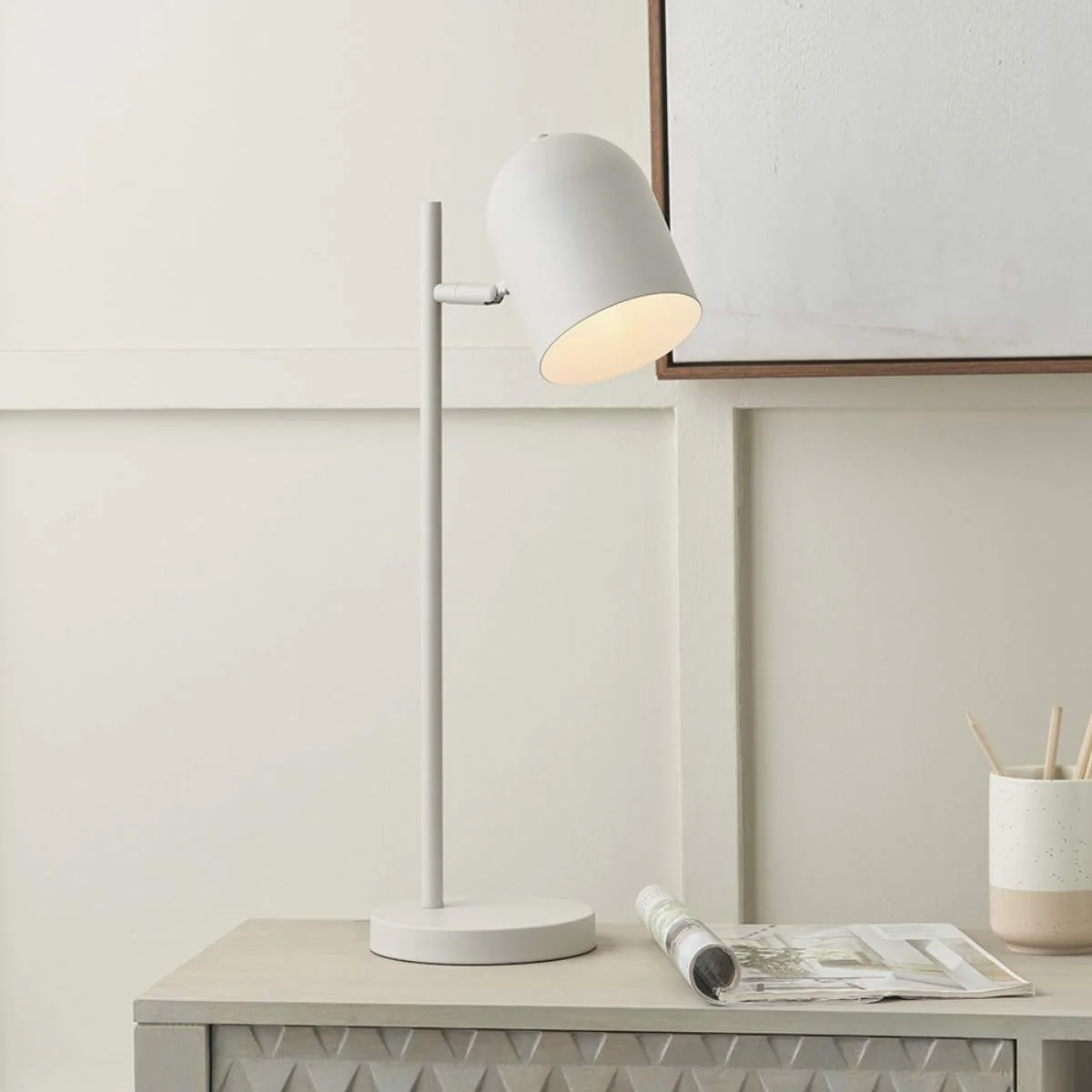 Pacific Lifestyle Finn Grey Metal Cloche Headed Table Lamp - Image 9