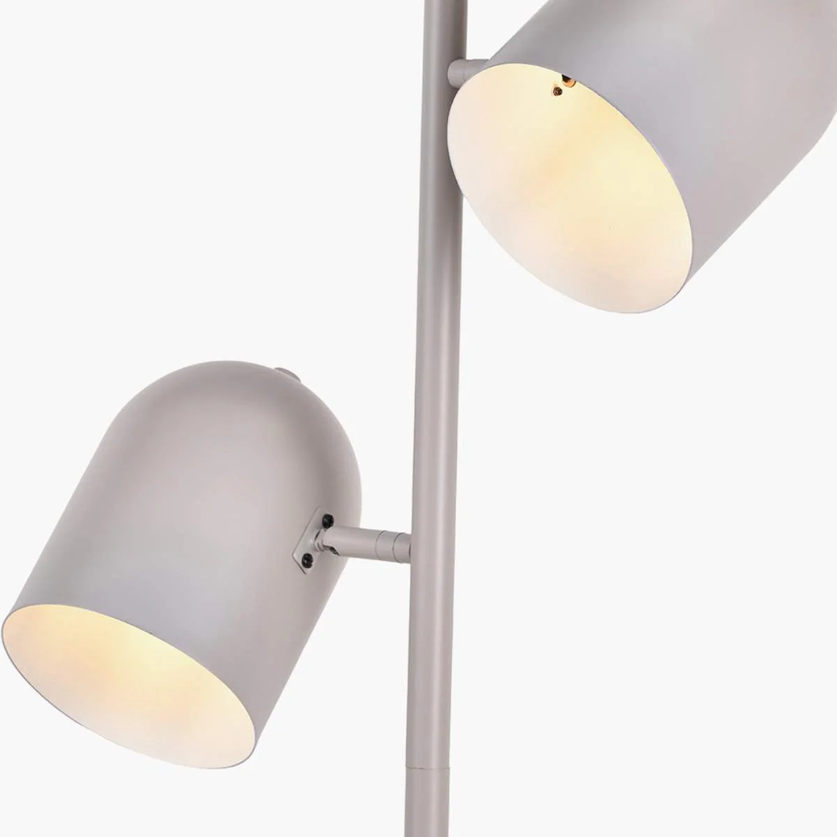 Pacific Lifestyle Finn Grey Metal Cloche Two Head Floor Lamp - Image 5