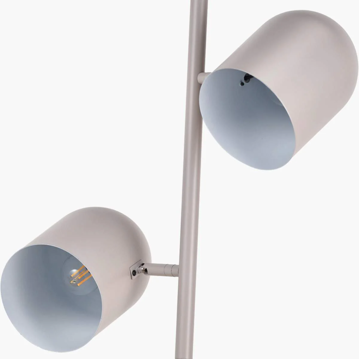 Pacific Lifestyle Finn Grey Metal Cloche Two Head Floor Lamp - Image 7