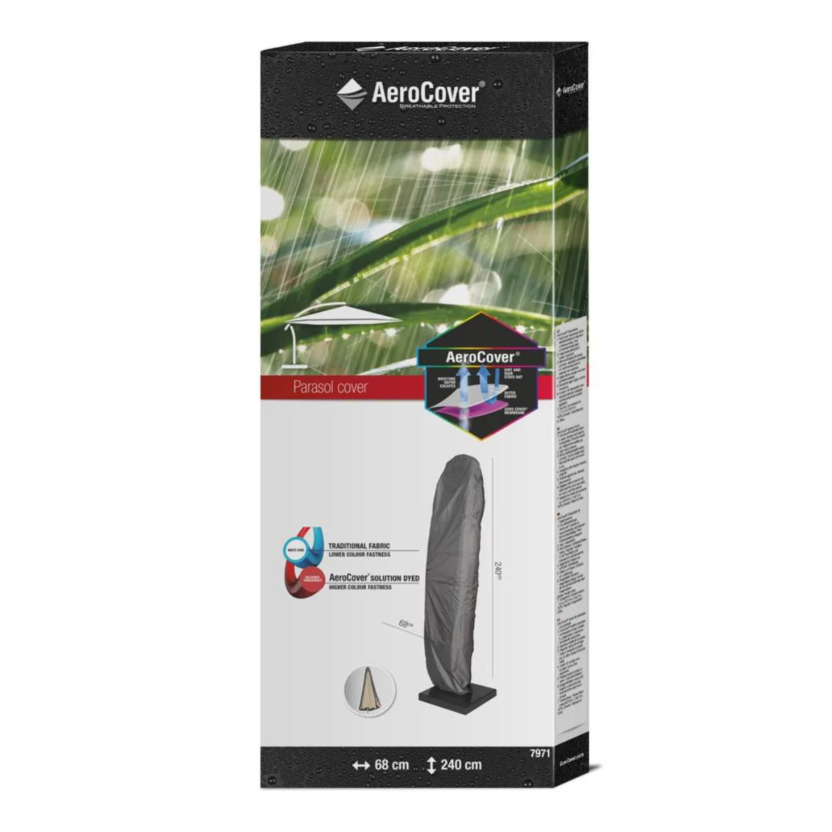 Pacific Lifestyle Free Arm Parasol Aerocover 240 x 68cm - Image 6