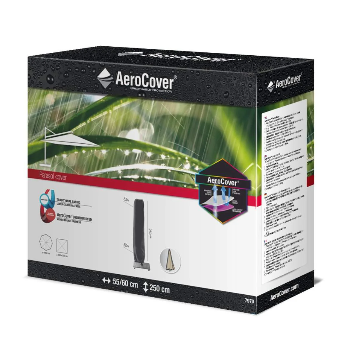 Pacific Lifestyle Free Arm Parasol Aerocover 250 x 55/60 - Image 9