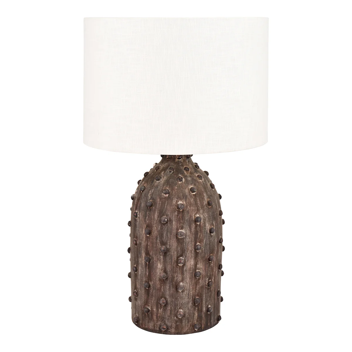 Pacific Lifestyle Freja Textured Dot Grey Stoneware Table Lamp Base - Image 2