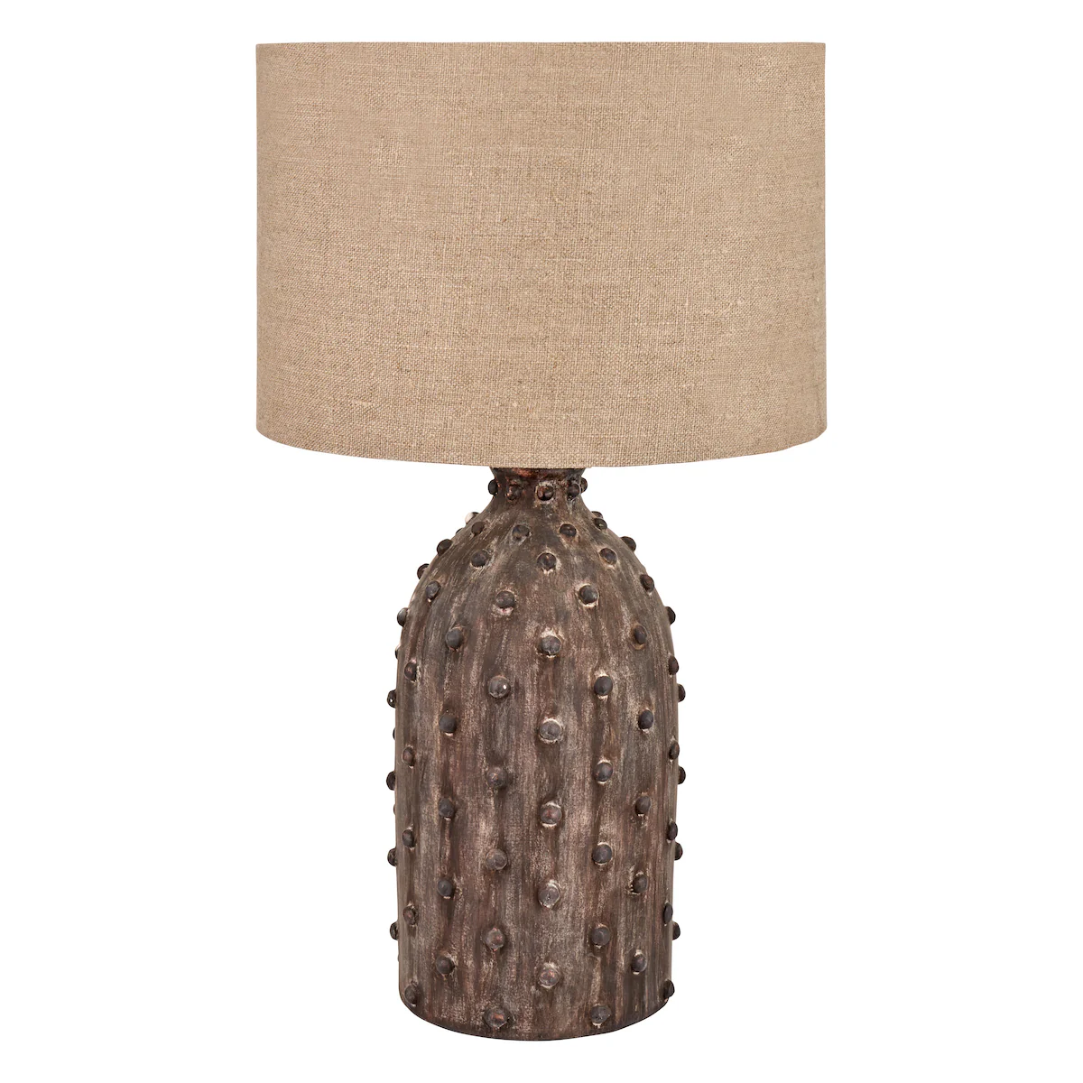 Pacific Lifestyle Freja Textured Dot Grey Stoneware Table Lamp Base - Image 3