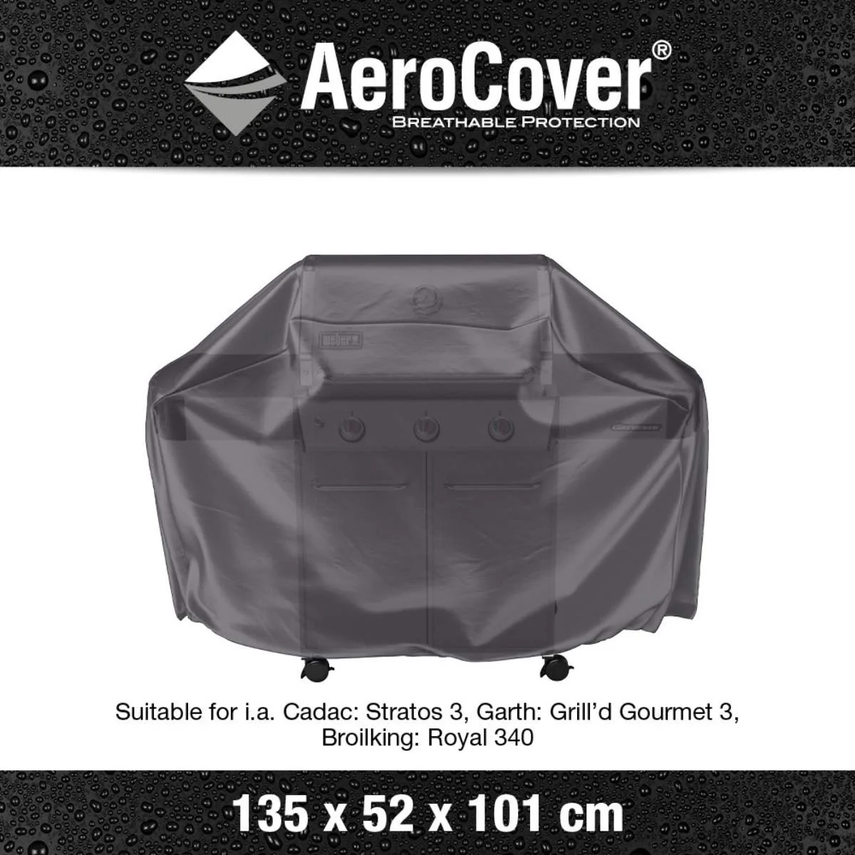 Pacific Lifestyle Gas Barbecue Aerocover 135 x 52 x 101cm high