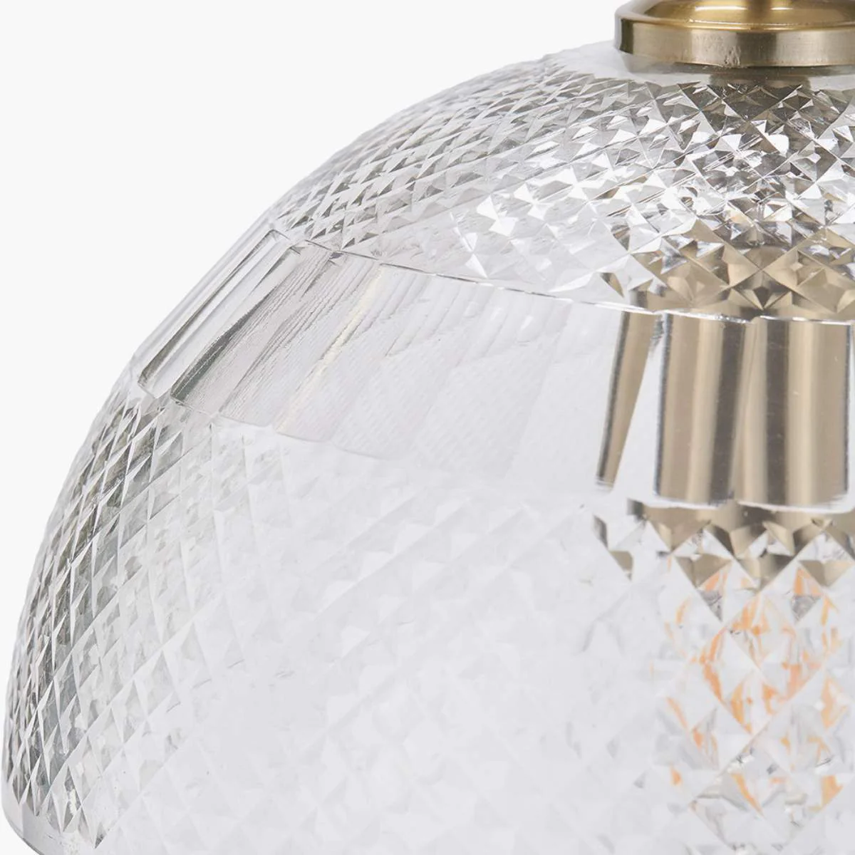 Pacific Lifestyle Giselle Diamond Design Clear Handcut Glass Dome Pendant - Image 4