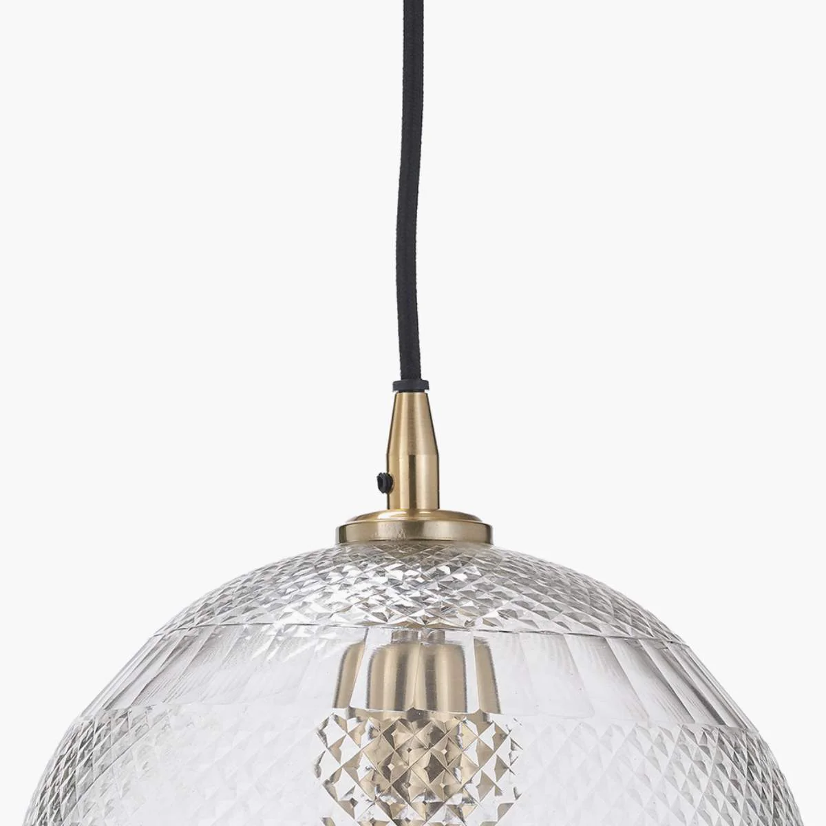 Pacific Lifestyle Giselle Diamond Design Clear Handcut Glass Dome Pendant - Image 5