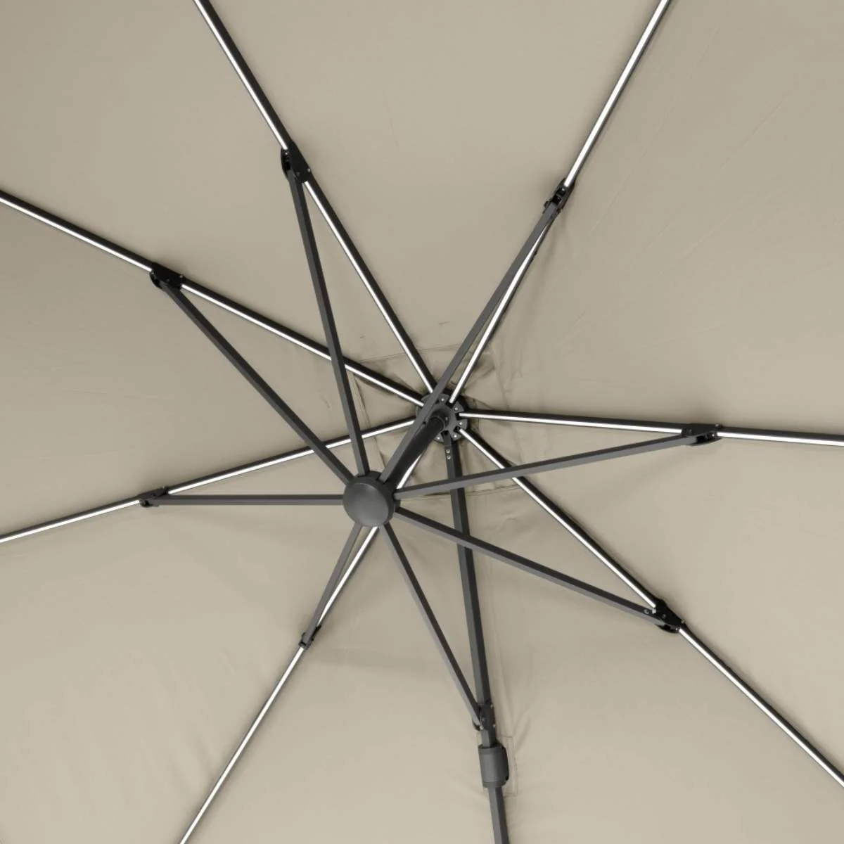 Pacific Lifestyle Glow Challenger T2 3m Square Champagne Free Arm Parasol - Image 6