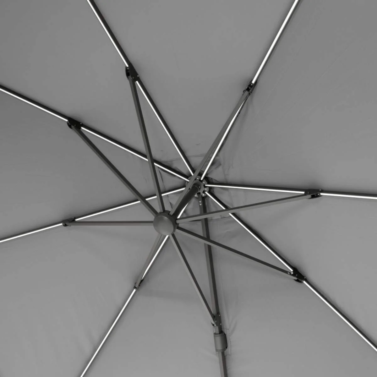 Pacific Lifestyle Glow Challenger T2 3m Square Luna Grey Free Arm Parasol - Image 5